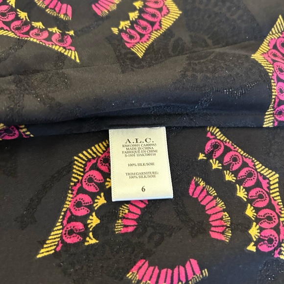 A.L.C. York Printed Silk Robe Jacket - Picture 6 of 7